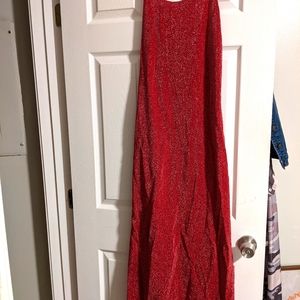 Red sparkly fitted dress